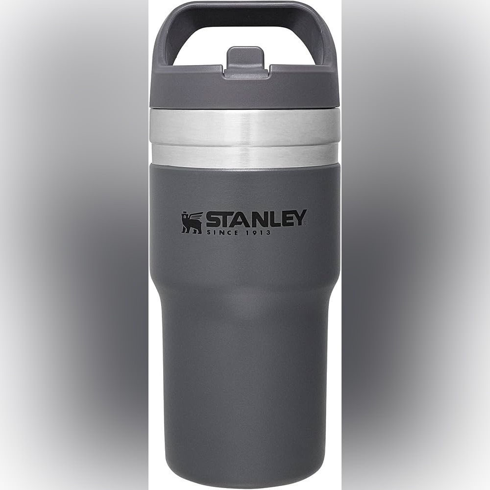 Stanley IceFlow Flip Straw Tumbler 20oz Charcoal Gray Vacuum Insulated